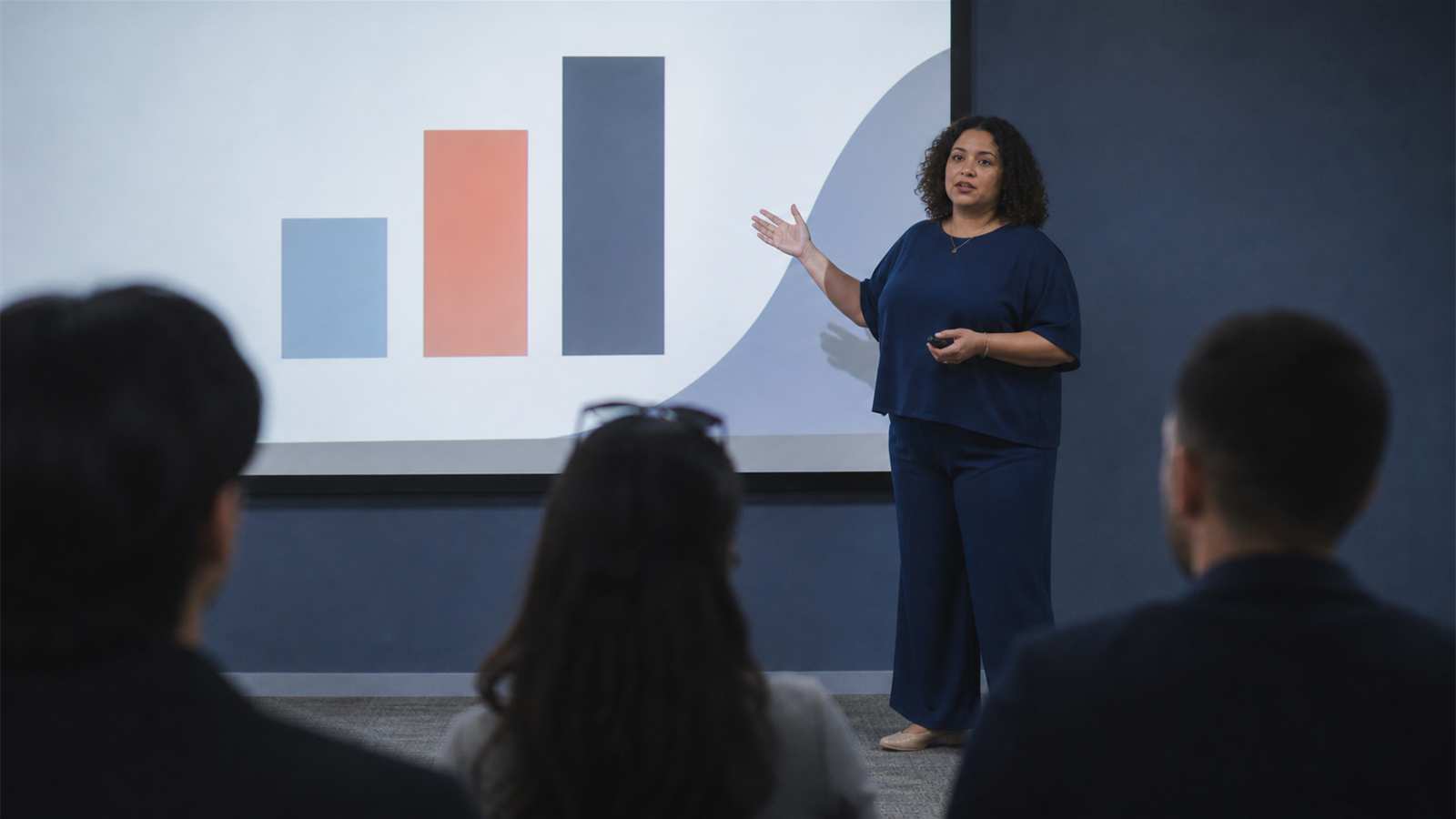 Estudante apresenta gráficos sem rótulos à banca do TCC de Administração