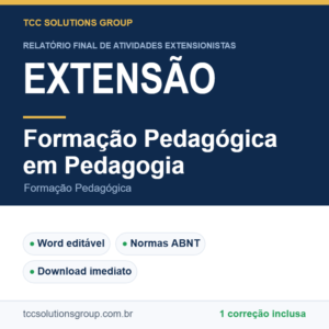 Projeto de Extensão - Formação Pedagógica em Pedagogia (Formação Pedagógica) - modelo em Word nas normas ABNT