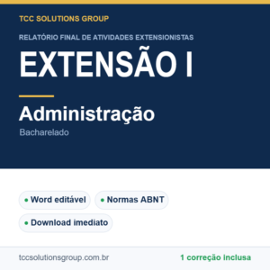 Projeto de Extensão I - Administração (Bacharelado) - modelo em Word nas normas ABNT