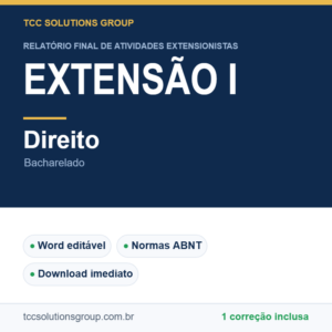 Projeto de Extensão I - Direito (Bacharelado) - modelo em Word nas normas ABNT