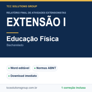 Projeto de Extensão I - Educação Física (Bacharelado) - modelo em Word nas normas ABNT
