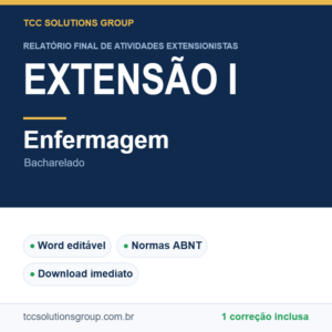 Projeto de Extensão I - Enfermagem (Bacharelado) - modelo em Word nas normas ABNT