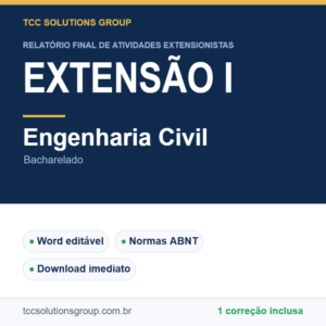 Projeto de Extensão I - Engenharia Civil (Bacharelado) - modelo em Word nas normas ABNT