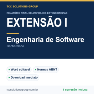 Projeto de Extensão I - Engenharia de Software (Bacharelado) - modelo em Word nas normas ABNT