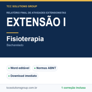 Projeto de Extensão I - Fisioterapia (Bacharelado) - modelo em Word nas normas ABNT