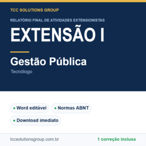 Projeto de Extensão I - Gestão Pública (Tecnólogo) - modelo em Word nas normas ABNT