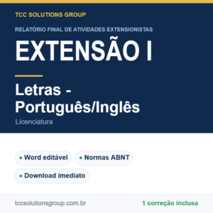 Projeto de Extensão I - Letras - Português/Inglês (Licenciatura) - modelo em Word nas normas ABNT