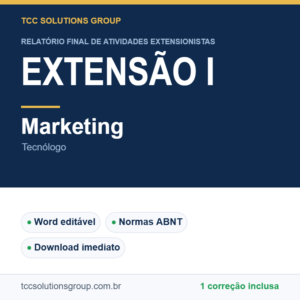 Projeto de Extensão I - Marketing (Tecnólogo) - modelo em Word nas normas ABNT