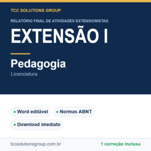 Projeto de Extensão I - Pedagogia (Licenciatura) - modelo em Word nas normas ABNT
