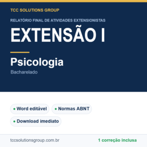Projeto de Extensão I - Psicologia (Bacharelado) - modelo em Word nas normas ABNT