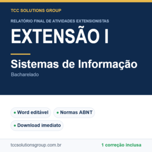 Projeto de Extensão I - Sistemas de Informação (Bacharelado) - modelo em Word nas normas ABNT