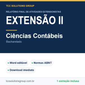 Projeto de Extensão II - Ciências Contábeis (Bacharelado) - modelo em Word nas normas ABNT
