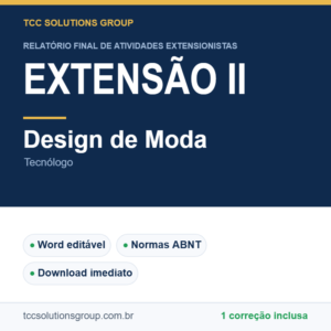 Projeto de Extensão II - Design de Moda (Tecnólogo) - modelo em Word nas normas ABNT