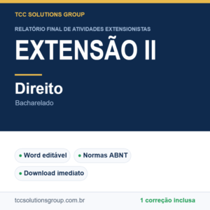 Projeto de Extensão II - Direito (Bacharelado) - modelo em Word nas normas ABNT