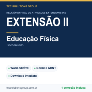 Projeto de Extensão II - Educação Física (Bacharelado) - modelo em Word nas normas ABNT