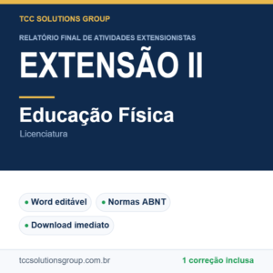 Projeto de Extensão II - Educação Física (Licenciatura) - modelo em Word nas normas ABNT