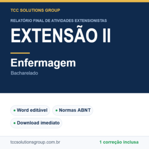 Projeto de Extensão II - Enfermagem (Bacharelado) - modelo em Word nas normas ABNT