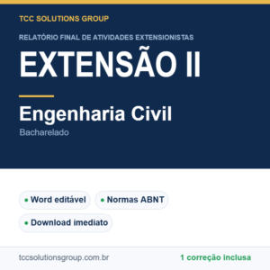 Projeto de Extensão II - Engenharia Civil (Bacharelado) - modelo em Word nas normas ABNT