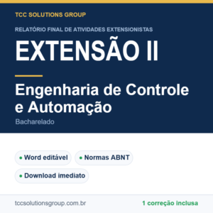 Projeto de Extensão II - Engenharia de Controle e Automação (Bacharelado) - modelo em Word nas normas ABNT