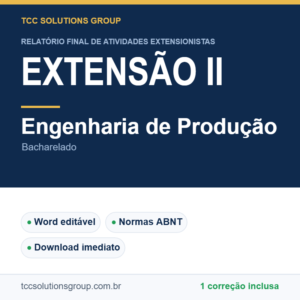 Projeto de Extensão II - Engenharia de Produção (Bacharelado) - modelo em Word nas normas ABNT