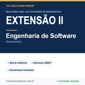 Projeto de Extensão II - Engenharia de Software (Bacharelado) - modelo em Word nas normas ABNT