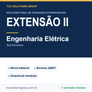 Projeto de Extensão II - Engenharia Elétrica (Bacharelado) - modelo em Word nas normas ABNT