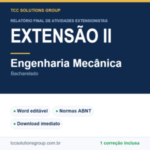 Projeto de Extensão II - Engenharia Mecânica (Bacharelado) - modelo em Word nas normas ABNT