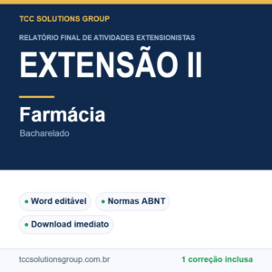 Projeto de Extensão II - Farmácia (Bacharelado) - modelo em Word nas normas ABNT