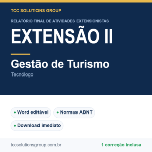 Projeto de Extensão II - Gestão de Turismo (Tecnólogo) - modelo em Word nas normas ABNT
