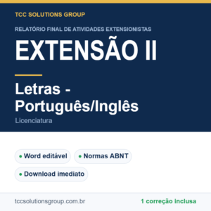 Projeto de Extensão II - Letras - Português/Inglês (Licenciatura) - modelo em Word nas normas ABNT