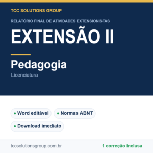 Projeto de Extensão II - Pedagogia (Licenciatura) - modelo em Word nas normas ABNT