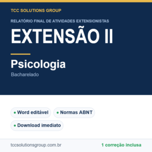 Projeto de Extensão II - Psicologia (Bacharelado) - modelo em Word nas normas ABNT