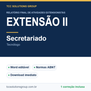 Projeto de Extensão II - Secretariado (Tecnólogo) - modelo em Word nas normas ABNT