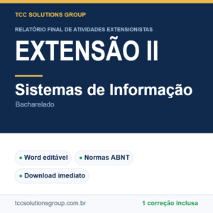 Projeto de Extensão II - Sistemas de Informação (Bacharelado) - modelo em Word nas normas ABNT