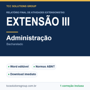 Projeto de Extensão III - Administração (Bacharelado) - modelo em Word nas normas ABNT