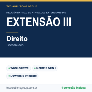 Projeto de Extensão III – Direito (Bacharelado) - modelo em Word nas normas ABNT