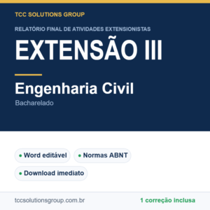 Projeto de Extensão III - Engenharia Civil (Bacharelado) - modelo em Word nas normas ABNT