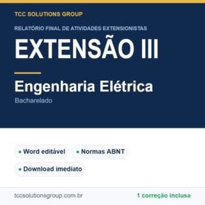 Projeto de Extensão III - Engenharia Elétrica (Bacharelado) - modelo em Word nas normas ABNT