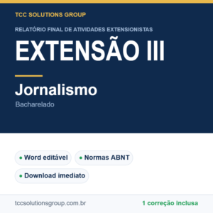 Projeto de Extensão III - Jornalismo (Bacharelado) - modelo em Word nas normas ABNT