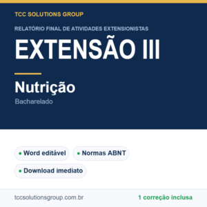 Projeto de Extensão III - Nutrição (Bacharelado) - modelo em Word nas normas ABNT