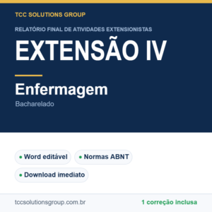 Projeto de Extensão IV – Enfermagem (Bacharelado) - modelo em Word nas normas ABNT