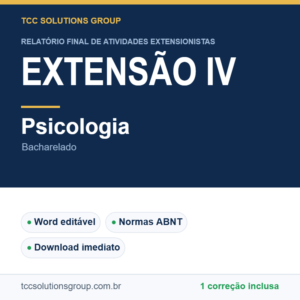 Projeto de Extensão IV - Psicologia (Bacharelado) - modelo em Word nas normas ABNT