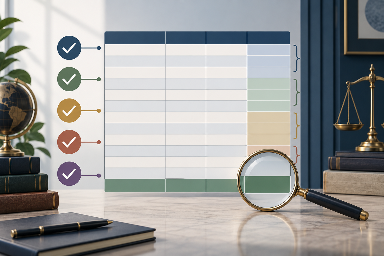 Checklist de conferência para tabela de frequência acadêmica