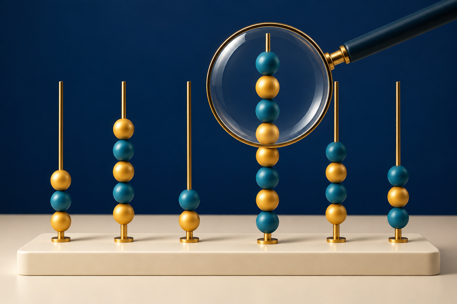 Pilhas de pontos separados representam variáveis quantitativas discretas