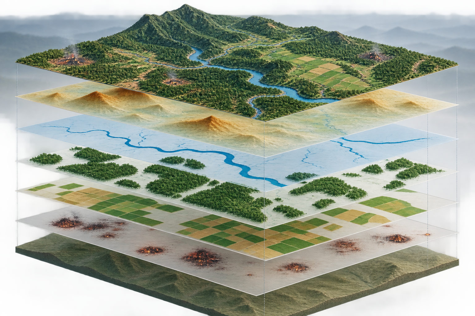 Mapa e camadas ambientais para temas para TCC Engenharia Florestal